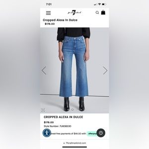 7 for all Mankind Cropped Fringe Alexa 27